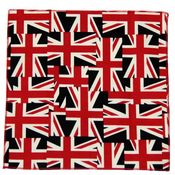 British Union Jack Flag England Pocket Square Cotton Men's - Picture 1 of 2